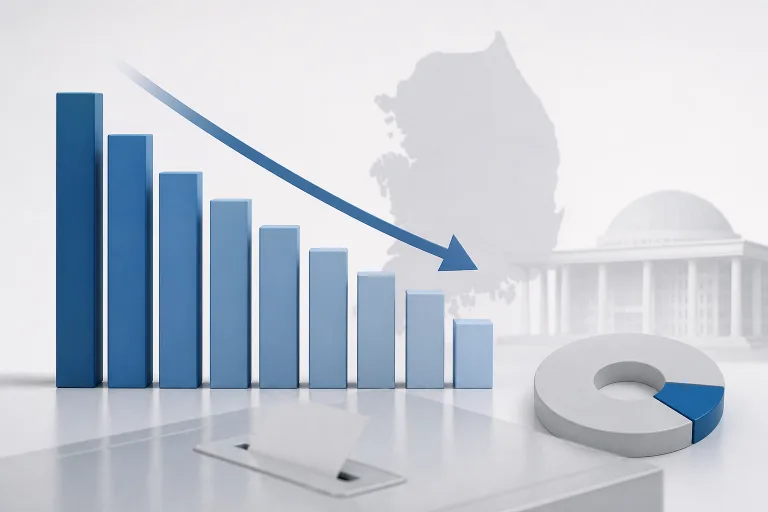 이재명 대통령 지지율 33.8%로 취임 후 최저치, 조국혁신당은 4.7% 기록