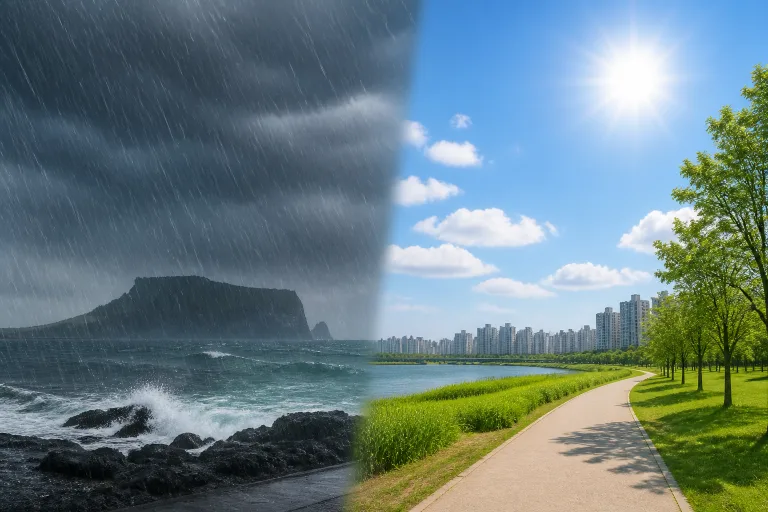 오늘 날씨, 지역마다 완전 달라요 🌧️☀️ 제주는 폭우, 경기는 여름 느낌