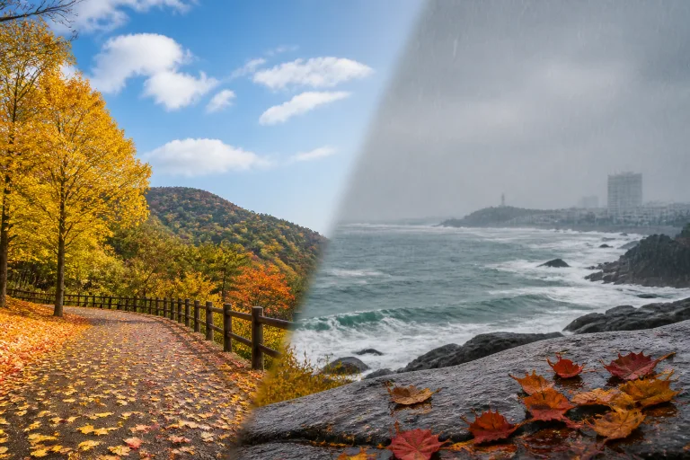 오늘 동해안엔 비, 내륙엔 큰 일교차… 내일부턴 가을 추위 본격 시작돼요 🍂